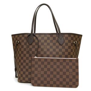 Louis Vuitton Tote Bag Neverfull Damier Leather Brown MM Handbag